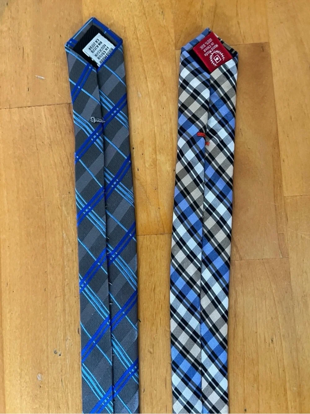 Mens Tie Lot Geoffrey Beene Chaps Blue Gray Plaid Check Dress Neckties